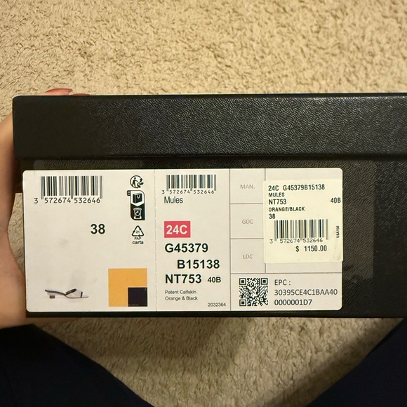 Authentic Chanel Mules orange/black size 38 - Picture 2 of 10